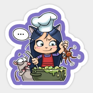 Kitty The Witch Food Chef Sticker